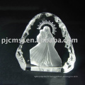 2015 vente chaude gravé cristal iceberg K9 bouddhisme pour la religion, cristal de bouddhisme or